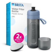 BRITA Sports Water Filter Bottle Model Active Dark Blue 600ml incl 2x Micro