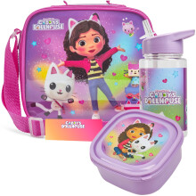 Get Trend Gabby’s Dollhouse Lunch Bag Set for Kids 3 Pcs with Snack Lunch B