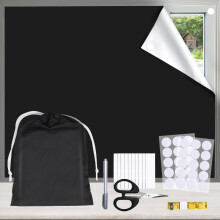 BRO Blackout Blind 200 x 150 CM Temporary Blackout Blinds Stick on, No Drill Blinds for Windows Portable Black Out Blinds with Scissors Cut to Any Si