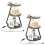ARTETHYS Side Table Set of 2 Bedside Small Coffee Table with 3 Color LED Li 1