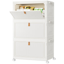 HOMIDEC Storage Boxes with Lids33 Litre 3 Pack Stackable Boxes with WheelsF