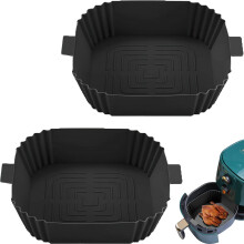 Silicone Air Fryer Liners 2 Pack Reusable Square Air Fryer Liners Air Fryer