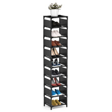 isightguard Narrow Shoe Rack 10 Tier for Closet Entryway Tall Slim Vertical