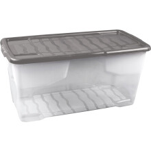 Strata 5 x 80 Litres Curve Plastic Stackable Storage Box & Lid with