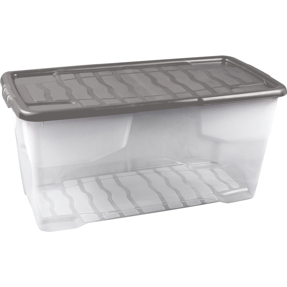 Strata 5 X 80 Litres Curve Plastic Stackable Storage Box & Lid With