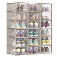SONGMICS Shoe Boxes Pack of 18 Stackable Shoe Storage Organisers Foldable a