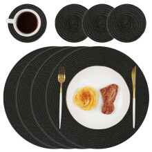 Homcomodar Round Table Place Mats Set of 6 Purple Placemats for Dining Tabl