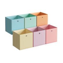 SONGMICS Storage Cubes, Set of 6 Collapsible Storage Boxes, 26 x 26 x 28 cm, Fit