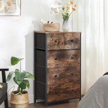 SONGMICS Chest of Drawers Fabric 5Drawer Storage Organiser Unit Dresser for