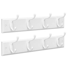 SONGMICS Set of 2 Coat Racks WallMounted Coat Hook 8 Dual Metal Hooks for C