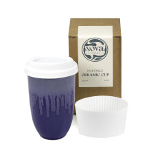NOVA CERAMICS Ceramic Tumbler– Blue Ceramic Mug – Microwave  Dishwasher Saf