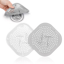 Sandphyrre 2 Pcs Silicone Drain Protector with Suction Cup Shower Drain Cov