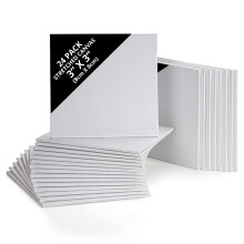 Belle Vous 24 Pack Blank Canvas 8 x 8cm 3 x 3 inches Pre Stretched Canvas