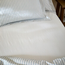 furn Yard Hebden 100 Cotton Narrow Stripe Fitted Sheet – Ultra Soft Striped