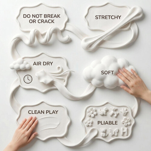 BOHS White Squishy and Modeling Soft Clay Pro - Air Dry 2