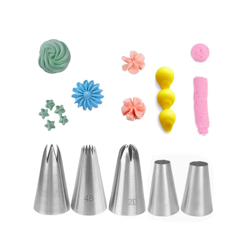 Icing Nozzles SetLarge Piping Nozzle Professional for Cake DecoratingRound