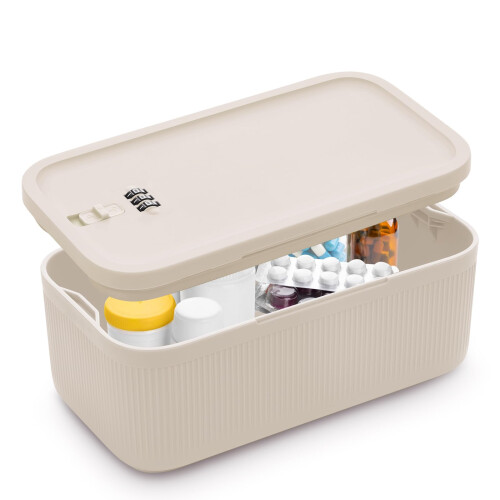 Small Lockable Storage Box with Combination Code  Secure Medicine Safe Phon
