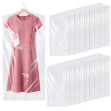 35 Pack Plastic Clothes Covers 60  120 cm Dry Cleaning Bags Hanging Dust Pr