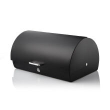 Swan Serenity Bread Bin with Ventilation, Smooth Matt Finish and Roll Top Lid, 14 Litre, Black, SWKA18535BLK