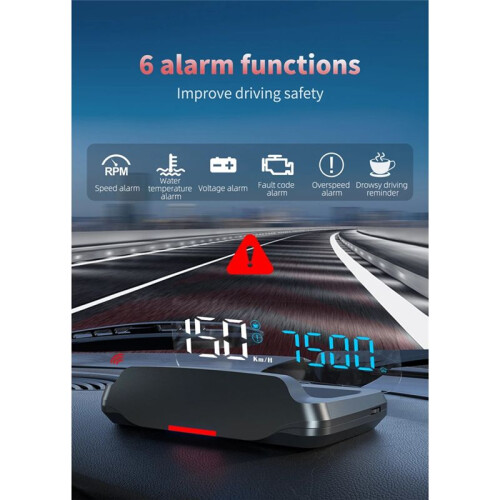 C7B Car OBD HUD   Display Speedometer with Voltmeter Compass Water Temp Projector Navigation Smartphone Holder 2