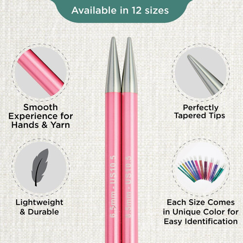 KnitPro Zing Interchangeable Circular Needles 5" (13cm) | 6.50mm 2