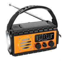 Radio AM/FM/SW/WB Solaire Ă Manivelle 20 000 MAh, Batterie Externe Rechargeable par USB, Lampe Torche, Signal Sonore SOS B