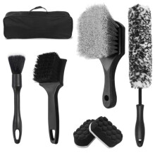 Kit de Brosses pour Roues de Voiture, Brosse pour Pneus, Brosse de Nettoyage pour Jantes, Brosse de Nettoyage à Poils Souples, Applicateur de Produit