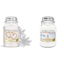 Bundle of Yankee Candle Scented Candles Snow in Love Large Candle Snow Gl