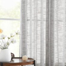 Treatmentex Linen Semi Sheer Curtains for Living Room 72inch Beige Natural