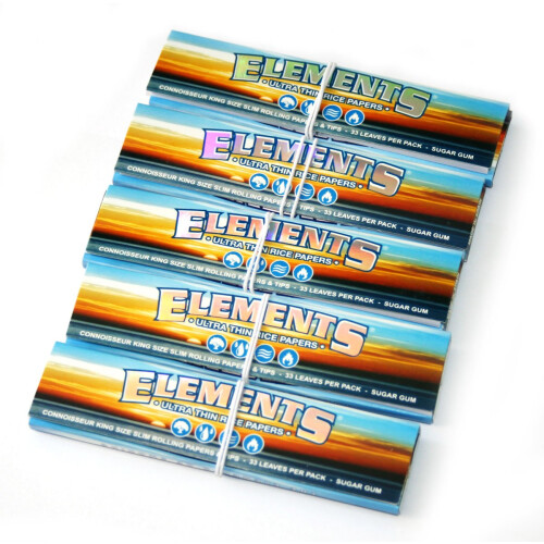 5 x Element Connoisseur Kingsize Slim Rolling Papers & Tips by Element