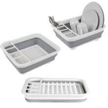Beldray Collapsible Dish Drainer - With Cutlery Divider, Foldable For Compact Storage, Plastic Sink Drying Rack, Countertop Space Saving Design For C