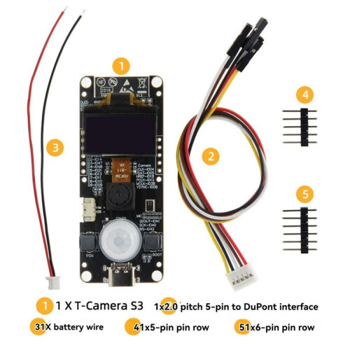 LILYGO T-Camera-S3 ESP32-S3 WiFi  Development Board with 0.96-Inch OLED Display 2MPCamera AI-Enabled for IoT Projects 1