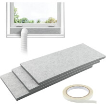 Double Layer Insulation Foam Panels, Portable Air Conditioner Window Vent Kit, Adjustable AC Window Seal Panels