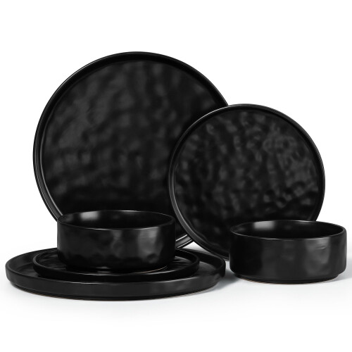 Herogo 6 Piece Dinner Set Stoneware Dinnerware Sets for 2 People Reactive G