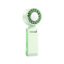 Portable Handheld Cooling Fan Semiconductor Ice Cold Fan Rechargeable 3000mAh Foldable Digital Display Green