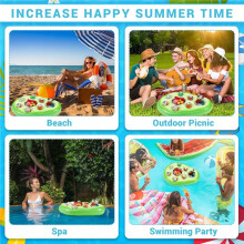 Floating Drink Holder for Pool, Floating Cabana Bar, Hot Tub Drink Holder for Adults, Inflatable Pool Accessories