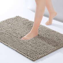 Moonlight Bedding Bath Mat Non Slip Anti Mould Chenille Shower Mat Khaki 5