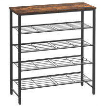 Kitsure Shoe Rack for Closet Rustic Brown Shoe Storage with Leveling Feet S