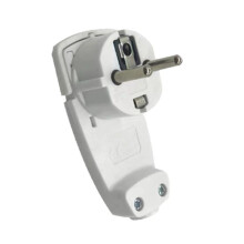EUR Plug 250 V (16 A) Socket Adapter with Folding Handle & Cable Kinker Protection, European Standard White EU Plug