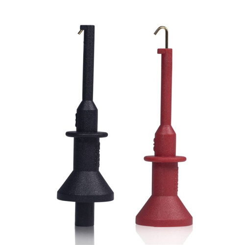 2X Universal Digital Multimeter Test Hook 4mm Straight Test Probe Extension Hook Needle 1