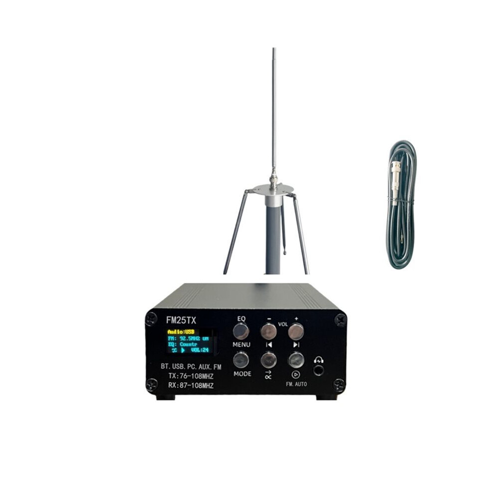 Fm25tx 2.5W Fm Transmitter Stereo, Audio Playback And Transmission Function Mp3 Wireless Player Eu Plug 4712139512571