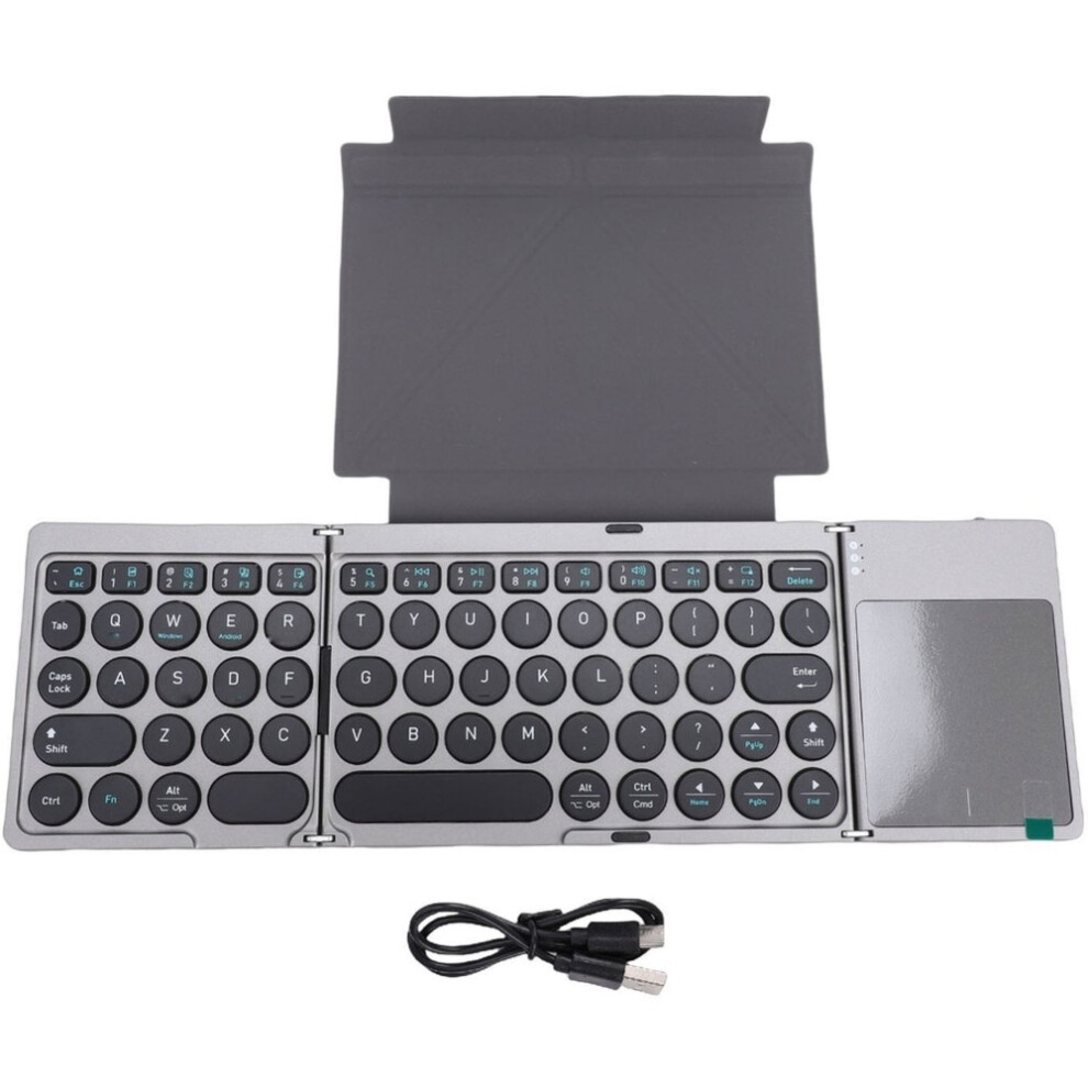 Foldable Keyboard Portable Wireless Keyboard With Pu Leather Cover Touchpad For Tablet Laptop Smartphone 4713643387860