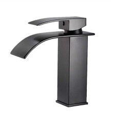 1PC Waterfall Faucet Black Painted for Home Use, Stainless Steel Product, Suitable for Bathroom Use, Single Handle