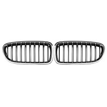 2 StüCke Auto Front Haube Nieren Gitter Grill Mesh Chrom Racing Grills für 5 Series F10/ F11 M5 520I 523I 2014-2017
