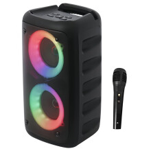 Altavoz Inalámbrico Portátil de Karaoke con Micrófono Radio FM Subwoofer LED Máquina Altavoz Caja de Sonido