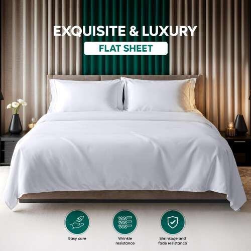 Utopia Bedding - Flat Sheet - King Size - White 1