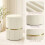 Homcom HOMCOM Round Pouffe Storage Footstool with Hidden Space, Beige 5