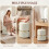 Homcom HOMCOM Round Pouffe Storage Footstool with Hidden Space, Beige 6
