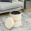 Homcom HOMCOM Round Pouffe Storage Footstool with Hidden Space, Beige 7