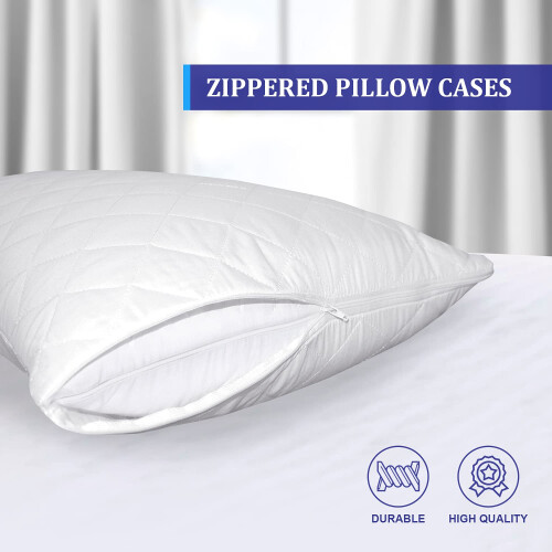 Eutony Pillow Protectors 4 Pack Quilted Zipped 1
